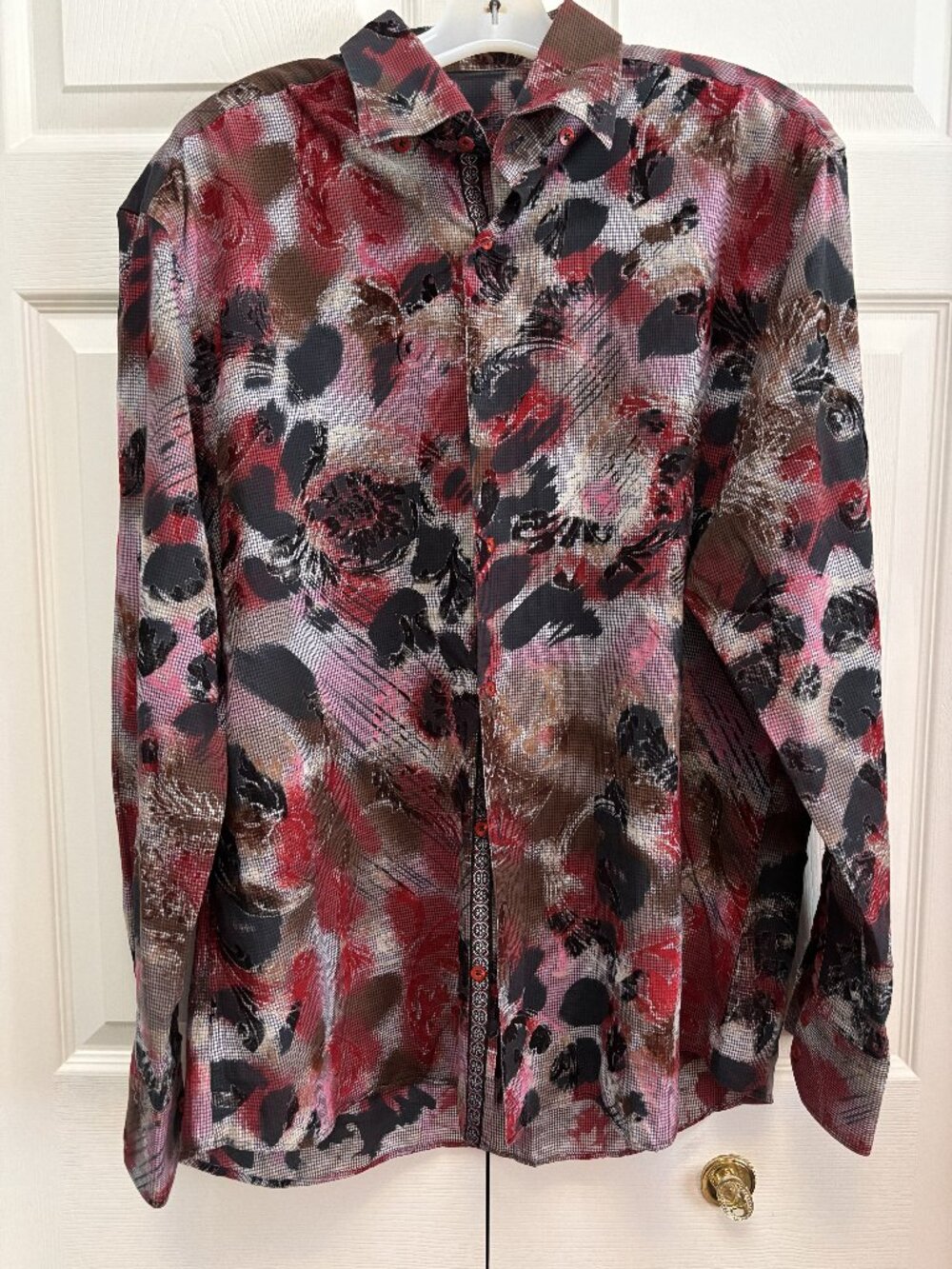 Luchiano Visconti Black Label Collection Large Abstract Print Designer Shirt
